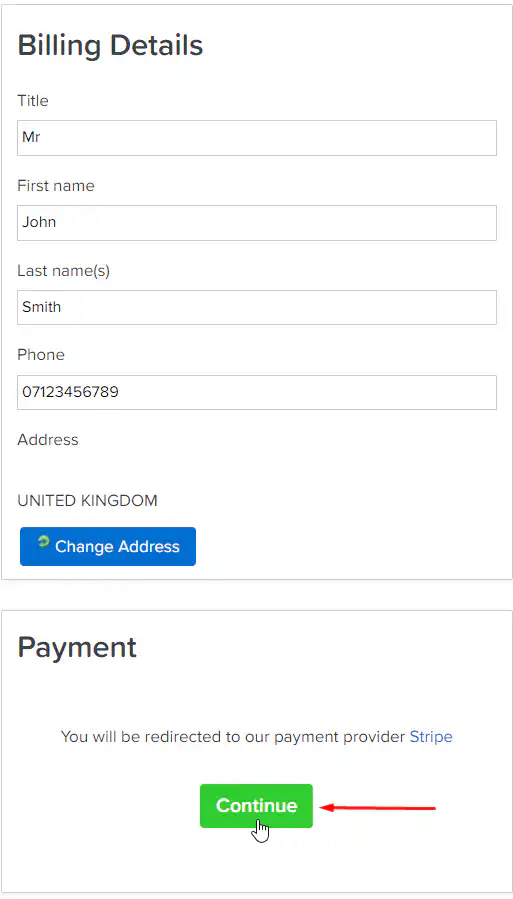 Check your billing details