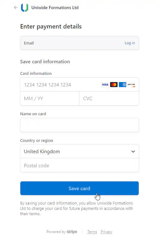 Enter your card details