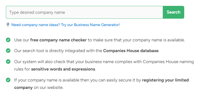 Company Name Availability Checker for Limited Company Formation
